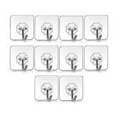  BLUE HOME AND KITCHEN Stainless Steel Self Adhesive Waterproof Hooks (Pack Of 10)