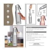 Milton Combo Set Go Electro Stainless Steel Kettle, 1.2 Litres, Silver and Super 750 Stainless Steel Water Bottle, 650 ml, Silver | Office | Home | Kitchen | Travel Water Bottle