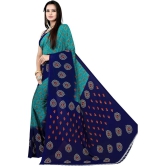 LEELAVATI - Navy Blue Georgette Saree With Blouse Piece ( Pack of 1 ) - Navy Blue