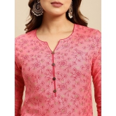 Rangita Women Rayon Pink Floral Printed Knee Length Straight Kurti - None