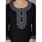 Lee Moda Rayon Solid Straight Womens Kurti - Black ( Pack of 1 ) - None