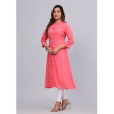 MAUKA Rayon Embroidered Front Slit Women''s Kurti - Pink ( Pack of 1 ) - None