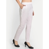 Women White Regular Fit Stretchable Trouser