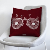 Indigifts Cushion Covers 16 Inch X 16 Inch Travellers Themed Warli Art Digitally Printed Pillows Set of 2 - Diwali Decoration for Home, Gift for Traveller Friend