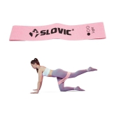 SLOVIC Fabric Resistance Band (Light) | Resistance Mini Loop Bands for Workout for Men, Women with Exercise Bands Workout Guide - Pink