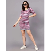 Diaz Cotton Blend Striped Mini Womens Bodycon Dress - Multicolor ( Pack of 1 ) - None