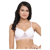 Clovia Lace T-Shirt Bra - White - 32B