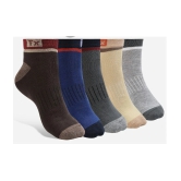 Texlon Cotton Mens Printed Multicolor Ankle Length Socks ( Pack of 5 ) - Multicolor