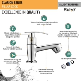 Clarion Pillar Tap Brass Faucet- by Ruhe®