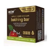 WOW Skin Science Apple Cider Vinegar Bathing Bar- Super Value Pack of 3 - Skin-Friendly with 5.5 pH- 225g (75g X 3)