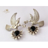 Azayaa World Black Charming love bird earring