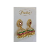 Gold Plated Kundan and Pearl Jhumka Earrings