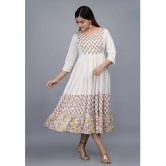 mGIFT ONCE - Off White Rayon Women''s Anarkali Kurti ( Pack of 1 ) - None