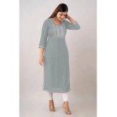 Kapadia - Grey Rayon Womens Straight Kurti ( Pack of 1 ) - None