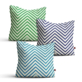 Indigifts Sofa Pillow Covers - Geometric Cushion Covers 16 x 16 Inch Set of 3 - Cushions 16x16 Set of 3, Home Decor Items for Living Room, Printed Cushion Cover Set of 3