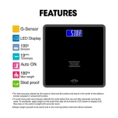 HOFFEN Hoffen Electronic Digital LCD Personal Health Body Fitness Weighing Scale  HO-18 Black