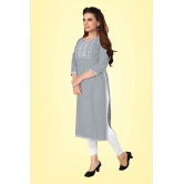 Kapadia - Grey Rayon Womens Straight Kurti ( Pack of 1 ) - None