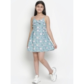 Oxolloxo Girls Blue & Off White Satin Dress