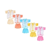 Sathiyas Set of 5 Printed Cotton Shirts and Shorts For 0-6 months Babies (Multicolour, 0 - 6 Months,GW4Prnt) - None