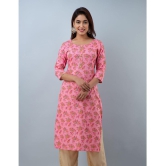 Doriya Rayon Printed 3/4th Sleeves Straight Pink Kurti Single - None