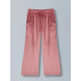 PlumTree Girls Crown Stone wide leg relaxed Fit Cotton Trouser - Winter pink - None