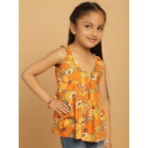 MINI & MING Girls Floral Print Shoulder Straps Top