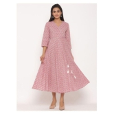 miravan Pink Cotton Anarkali Kurti - 3XL