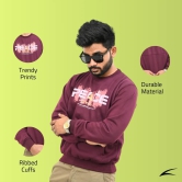 Maroon Sweatshirt with Kangaroo Pockets for Men (O-Series)-L