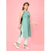 Aarika Sea Green Cotton Girls Kurti ( Pack of 1 ) - None