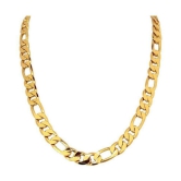 Jewar Manid Chain Link Gold Plated Brass & Copper Sachin Chain Daily Use Jewelry For Men & Boys 8234 - Golden