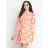 Oxolloxo Peach-Coloured Crepe A-Line Dress