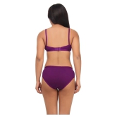 TCG Purple Cotton Lycra Bra & Panty Set - 38