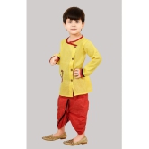 Coxxup Yellow Cotton Blend Boys Sherwani ( Pack of 1 ) - None