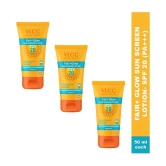 VLCC Fair + Glow Sun Screen Lotion SPF20 PA++, 50 ml (Pack of 3)