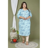 Swasti Cotton Printed Straight Womens Kurti - Blue ( Pack of 1 ) - None