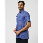 DESHBANDHU DBK - Blue Linen Mens Regular Kurta ( Pack of 1 ) - None