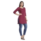 JC4U - Maroon Viscose Womens Straight Kurti - XL