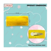 LYKAA Rectangular Shape Velvet Hair Tic Tac Clips For Baby Girl, Kids (Pack of 6, Multicolor) - Multi