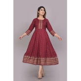 SIPET - Maroon Rayon Women''s Anarkali Kurti ( Pack of 1 ) - None