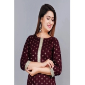 SIPET - Maroon Rayon Womens Straight Kurti ( Pack of 1 ) - None