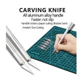 ECLET Art and Craft Detail Pen Knife with 5 Interchangeable Sharp Blades for Carving & Mat Cutting (1 Knife + 5 Blades Set)