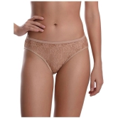 Madam - Lace Embroidered Beige Womens Cheekies ( Pack of 1 ) - XL