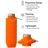 Shopeleven Collapsible Water Bottle, Reuseable BPA Free Orange Silicone Water Bottle 700 mL ( Set of 1 ) - Orange