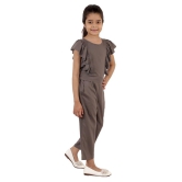 Kids Cave - Grey Rayon Girls Jumpsuit ( Pack of 1 ) - None