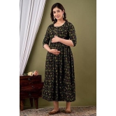 KASHVI Creation Women's Cotton Floral Printed Anarkali Maternity Feeding Kurti-MultiColor