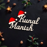 Personalised Christmas Wooden Name Fridge Magnets-3 @ 1199