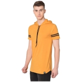 Glito - Mustard Cotton Blend Regular Fit Mens T-Shirt ( Pack of 1 ) - None