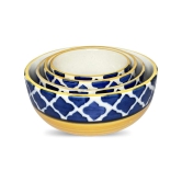 Ceramic Dining Moroccan Blue Ceramic Serving Bowls Set of 4