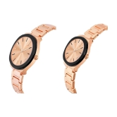 acnos Rose Gold Stainless Steel Analog Couples Watch