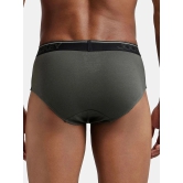 Jockey 8037 Men Super Combed Cotton Solid Brief with Ultrasoft Waistband - Deep Olive (Pack of 2) - None